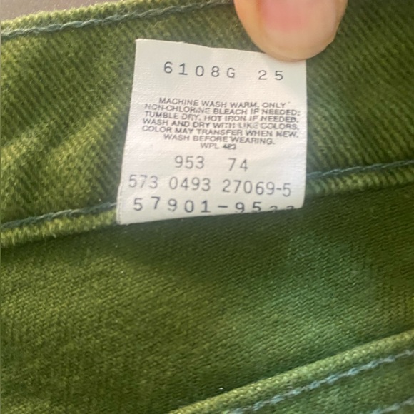 Vintage Levi's 900 Series Green Denim Jeans size 27/7 - Picture 5 of 11